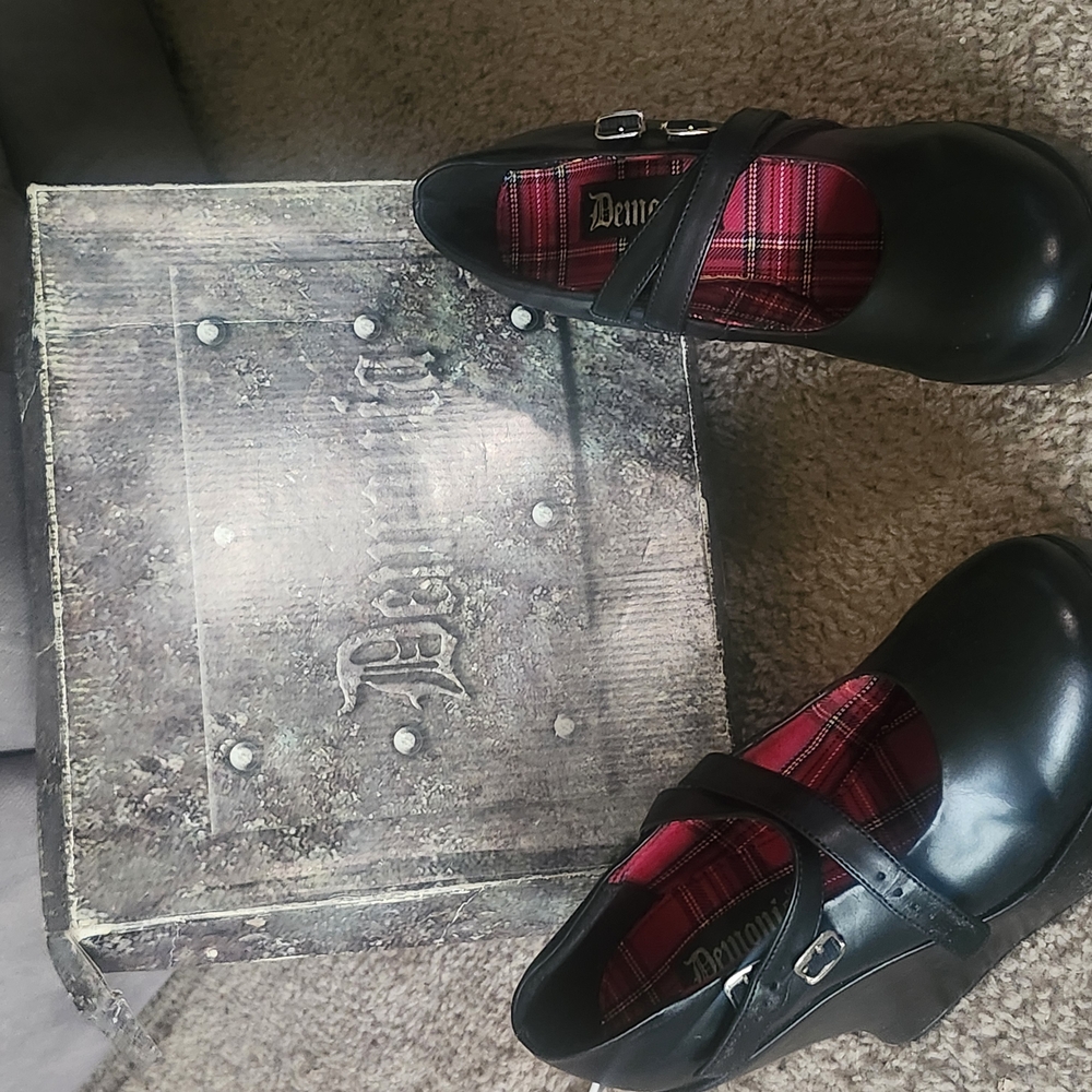 Demonia Black Mary Jane Shoes